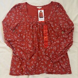 Women's Red Floral Top